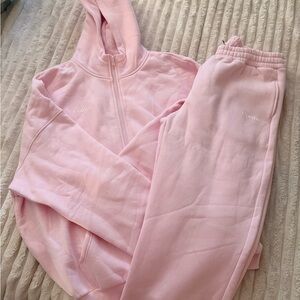 Pink Comfy Hoodie and Sweatpants Set